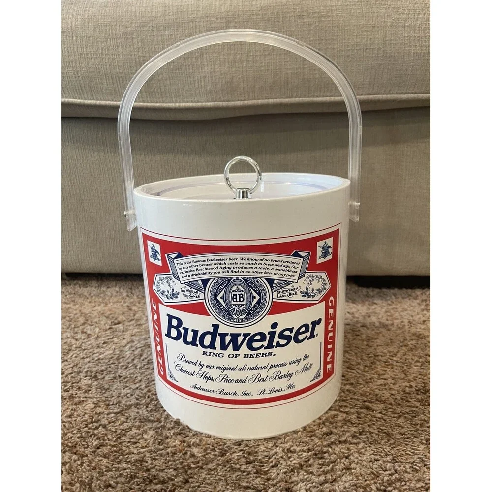 vintage Budweiser vinyl-wrapped insulated ice bucket